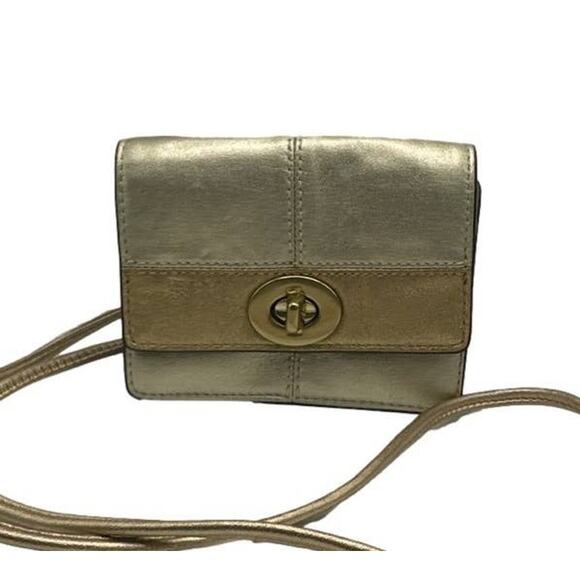 COACH Silver Gold Crossbody - Picture 1 of 11